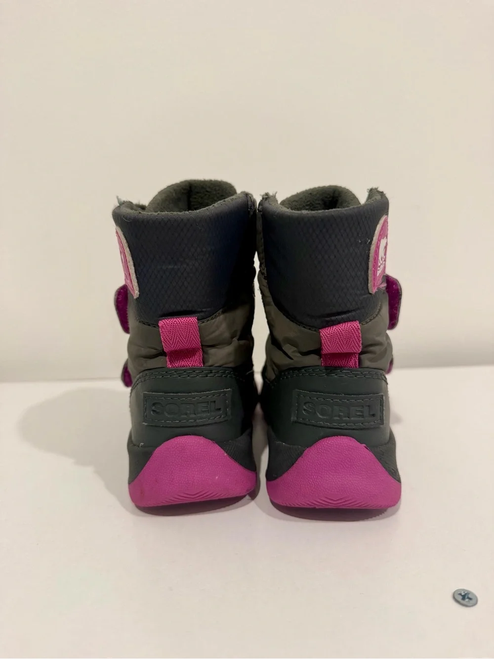 Sorel Kids Waterproof Snow Boot - Olive Green & Pink Accent